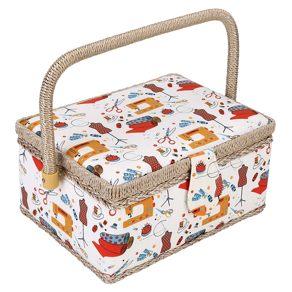 Craft Sewing Tool Needle Thread Basket Fabric Household Storage Box (Orange Needle Thread)