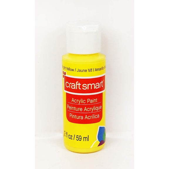 Craft Smart Acrylic Paint 2 Fl.oz. 1 Bottle 50 + Colors (Bright Yellow)