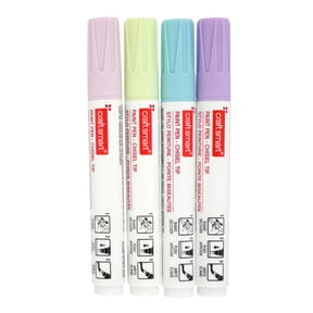 Make Market Craft Smart Pastel Paint Pens, Oil-Based Multi-Surface Markers with Chisel Tip, Assorted Pastels, 6 Pack (24 Total)