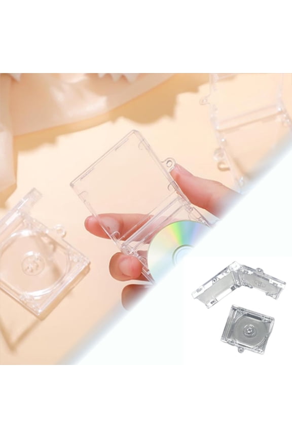 Craft Stationery Clear DVD Album Keychain Holder for DIY Music Display and Compact Disc Pendant