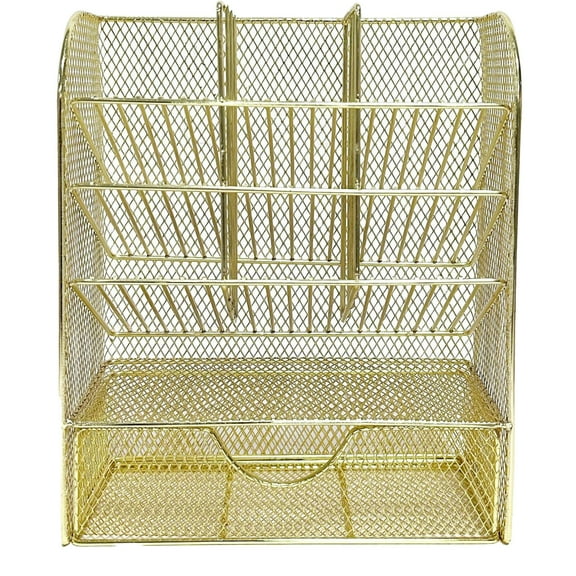 & Craft Stationery Desk Organizers and Accessories Pen Holder with Drawer for Desk Organization and Workspace Desktop Supplies