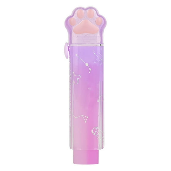& Craft & Stationery Retractable Cat Shaped Eraser for Desk Use Tip Cute Kitty Design Portable Pencil Eraser with Extendable Tip for Precise Erasing, 9.5x3x3 cm, Purple