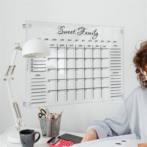 &Craft&Stationery Wall Acrylic Weekly Planner Board Clear Calendar Reusable Weekly Daily To Do List Board for Home Classroom, 29.7 cm×21 cm, White A