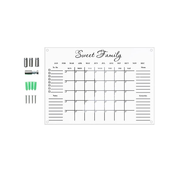 &Craft&Stationery Wall Mounted Clear Planner Board for Weekly and Daily Scheduling Reusable Acrylic Calendar with To Do List Transparent And Workspace Organizer, 42 cm×29.7 cm, White B