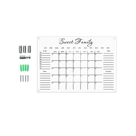 Craft & Stationery Wall-mounted Clear Weekly Planner Board for Reusable Daily To-Do Scheduling Calendar and Task Management, 29.7x21 cm, White A