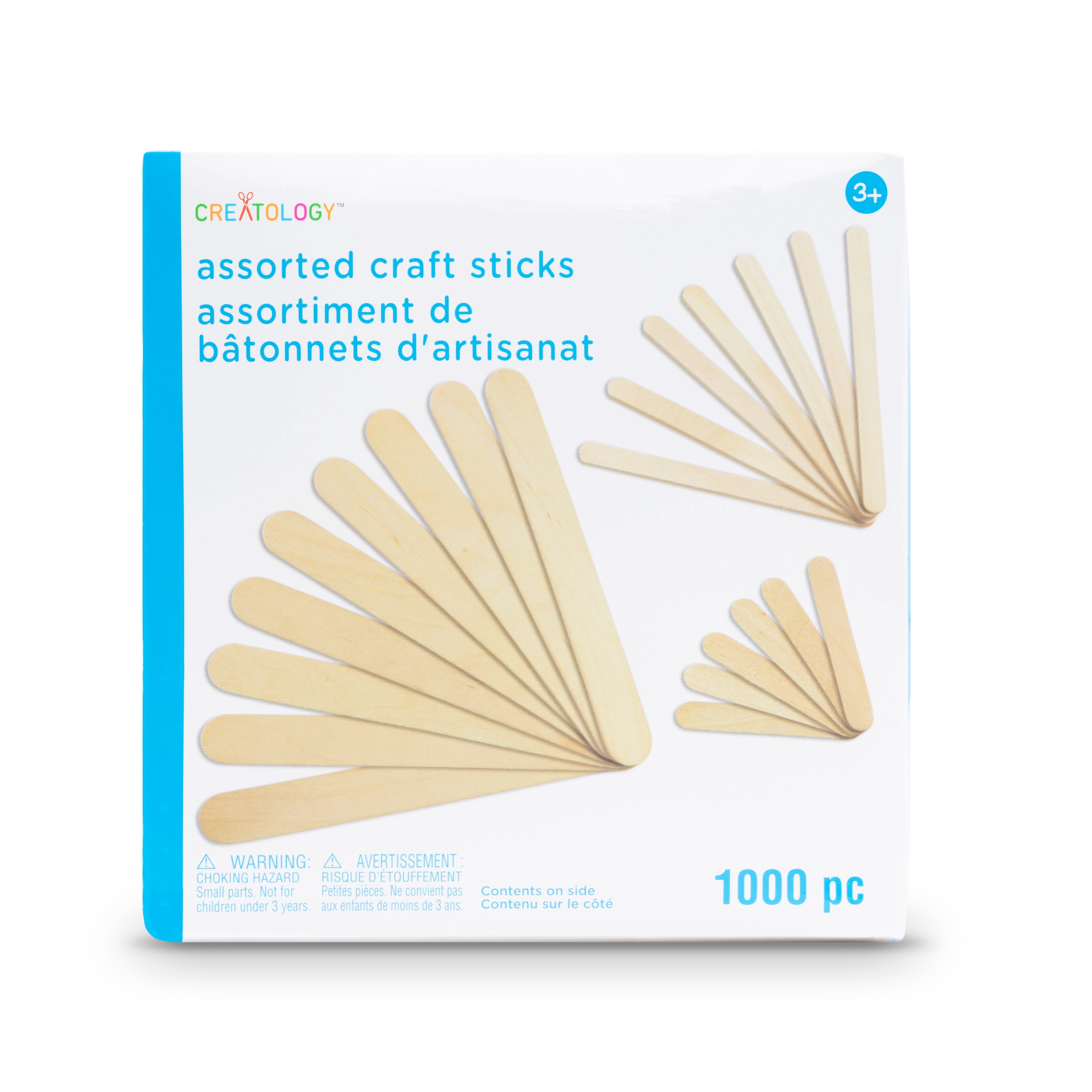Craft Sticks Assortment by Creatology – Unfinished Wood Sticks in Assorted Sizes for DIY Crafts - STEM & Garden Markers - 10 Pack