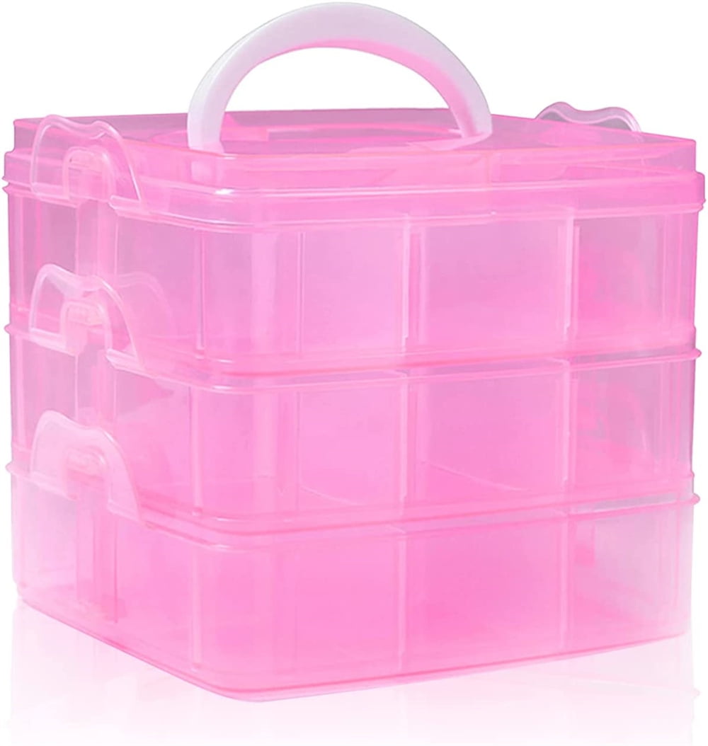 EeAaSsTy Plastic Sewing Storage Box with Handle, 3 Levels, Can Be Used for  Art Supplies Storage, Sewing, Medicine, Tools, Cosmetics, Toys and  Stationery Boxes (Pink 12in) - Yahoo Shopping