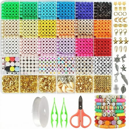 Arts & Crafts & DIY Toys Clay Beads Kit for Jewelry Making Friendship Bracelet Flat Polymer Heishi Charms for Adults and Girls