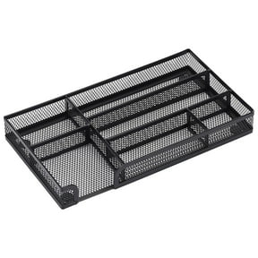 Craft Supplies,Desk Drawer Organizer Tray Metal Mesh Drawer Divider Organizer With 6 Compartments Black Mesh Pencil Organization And Accessories For Stationery Makeup Kitchen