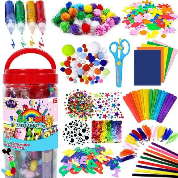 Craft Supplies For Kids, Kids Craft Supplies, Craft Supplies & Materials, Assorted Sizes, Multi Colored, Storage Jar, Preschool Projects, 1 Pc