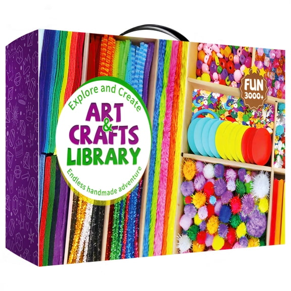Craft Supplies Kit, 3000+ Pcs DIY Arts & Crafts Supplies Kit, DIY Craft Supplies Kit, Craft Kit Box, Crafting Set Kits for Girls Boys, Craft Supplies & Materials Crafts Set