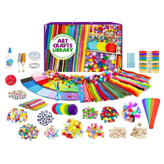 3000+Pcs Arts and Crafts Supplies for Kids, DIY Arts & Crafts for Kids DIY School Supplies Set, Crafting Box for Girls Boys