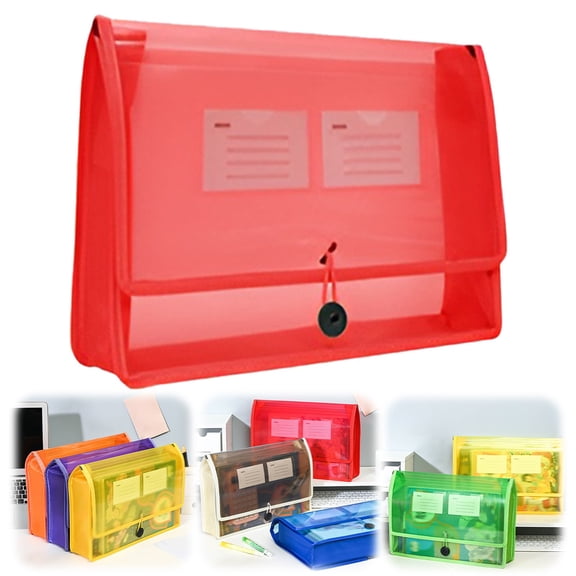 Craft Supplies,Plastic File Wallet Envelope Expanding File Folder Document Organizer With Snap Closure & Label Pocket Colored Accordion File For Home