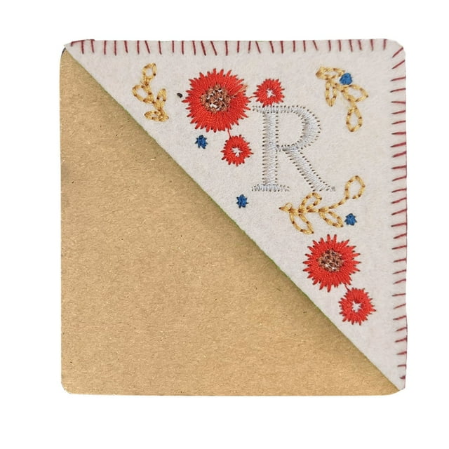 Craft Table 26 Letters Elegant Hand Embroidered Corner Bookmark