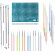 Craft Tools Kit, All-in-One Retractable Crafting, Scrapbook Tools with Cutting Mat, Weeding Tools