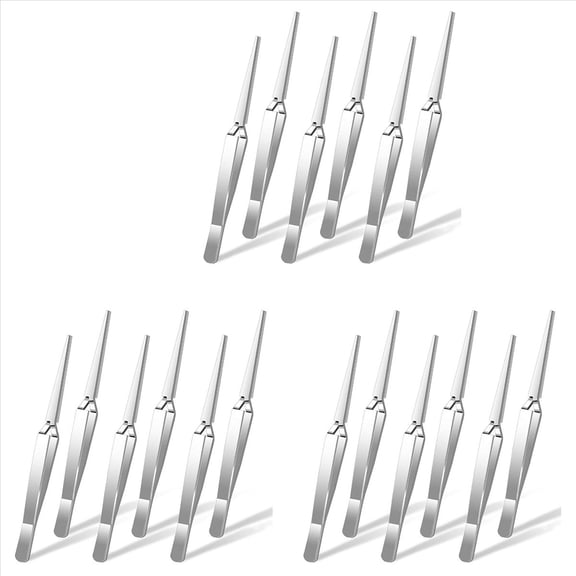 Craft Tweezers, 18 Pieces Locking Tweezers Reverse Tweezers for Crafting Jewelry Making Electronics Watch Repair