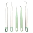 thumbnail image 1 of Craft Vinyl Weeding Tools, KingFinger Basic Tools Weeder Tweezers Kit with Felt Bag, 5pcs Mint, 1 of 6