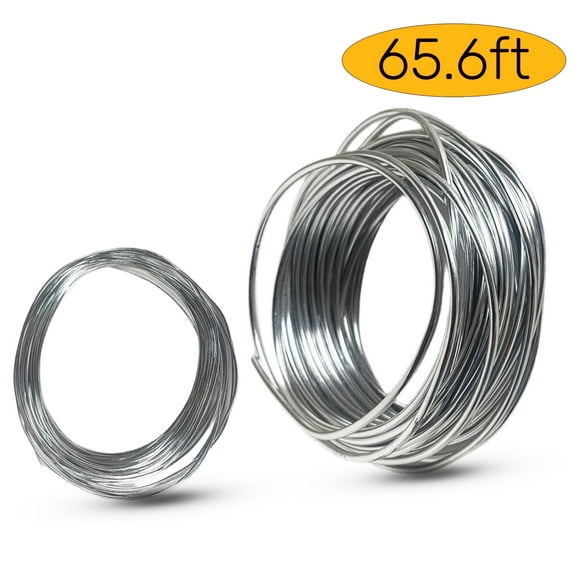 Craft Wire Jewelry Wire Aluminum Metal Wire for Sculpting Floral Management Armature Jewelry Making Supplies, Gem Metal Wrap, Garden, Colored and Soft, 2 Roll 65.6ft Silver
