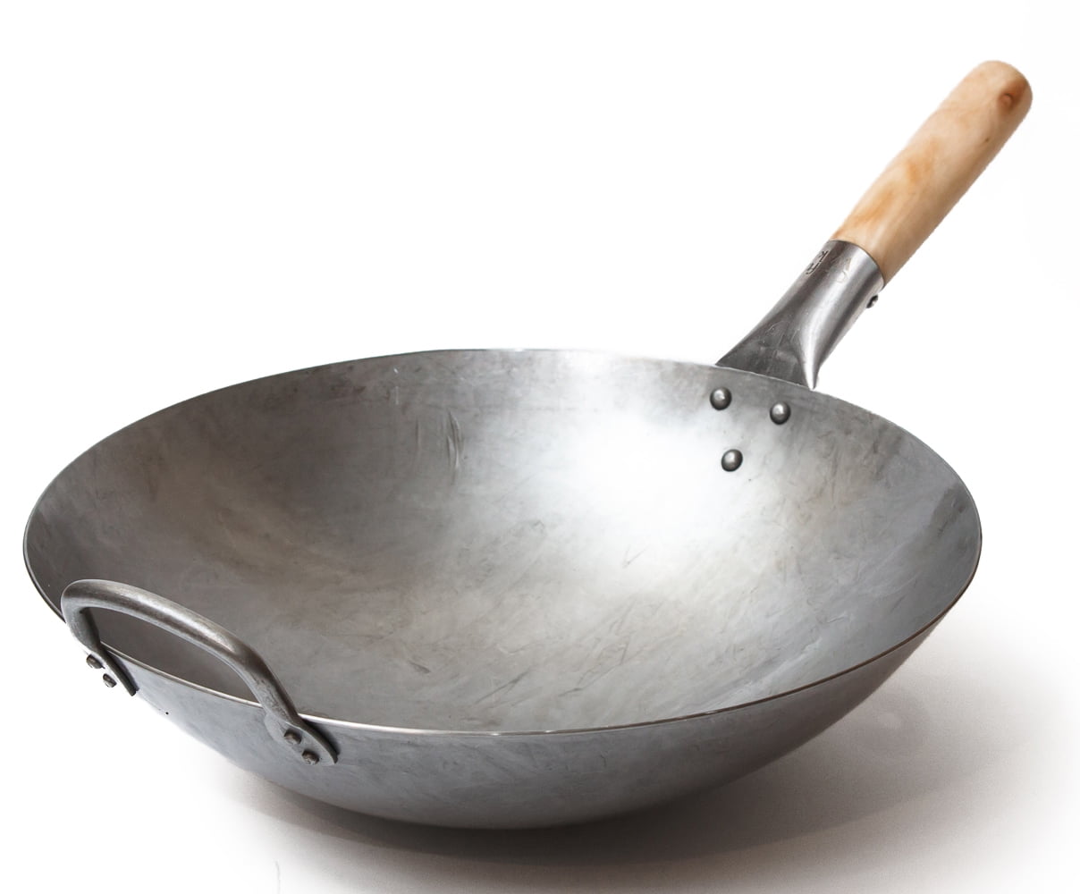 Buy Iron Chinese Wok with Wooden Handle Online at Best Price in