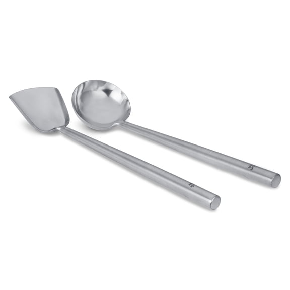 Craft Wok s/s Ladle and Spatula (Turner) Stainless Set with Stainless Handles for Asian Chinese Woks Traditional / 732W326 Y101