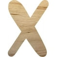thumbnail image 1 of Craft Wooden Letter Cutout, Unfinished Blank 18'' tall Wood Letter X, Bright Orchid, 1 of 3