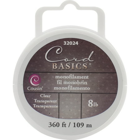 Craft and Jewelry Monofilament Cord, #8, 360', Clear