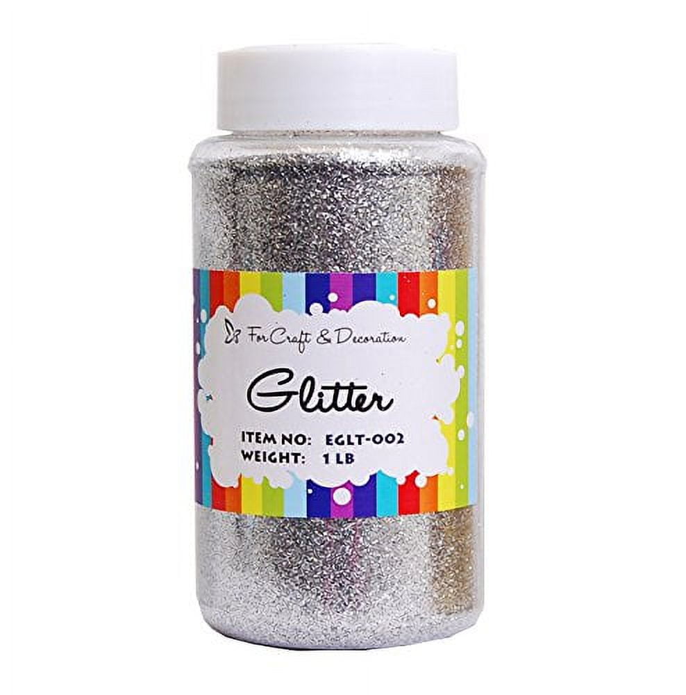 Craft and Party, 1 Pound Bottled Craft Glitter for Craft and Decoration, Silver