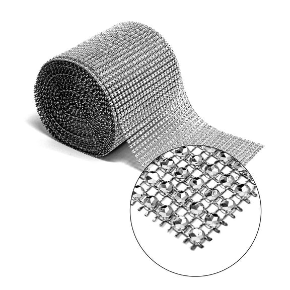 Craft and Party- 4.5 x 10 yards Rhinestone Diamond Mesh Ribbon Wrap Roll for Party Décor/Arts and Crafts