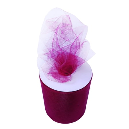 Craft and Party, 6" by 200 yards (600 ft) fabric tulle spool for wedding and decoration. Value pack. (Wine)