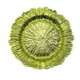 thumbnail image 1 of Craft and Party Charger Plate, 12 pcs 13" Round Apple Green Plastic Reef Charger Plate For Weddings And Elegant Settings With A Metallic Finish, 1 of 3