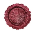 thumbnail image 1 of Craft and Party Charger Plate, 12 pcs 13" Round Burgundy Plastic Reef Charger Plate For Weddings And Elegant Settings With A Metallic Finish, 1 of 3