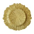 thumbnail image 1 of Craft and Party Charger Plate, 12 pcs 13" Round Gold Plastic Reef Charger Plate For Weddings And Elegant Settings With A Metallic Finish, 1 of 2