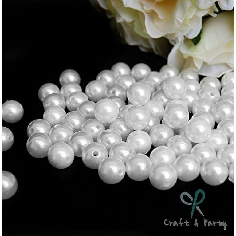 Craft and Party Pearl 1-Lbs loose beads vase filler (14mm, White