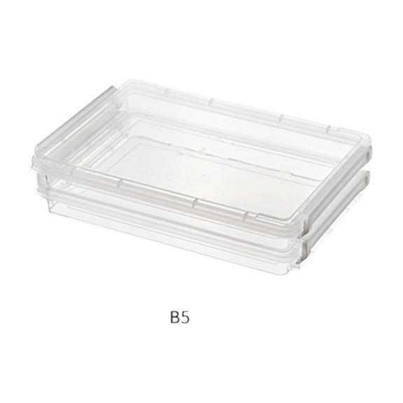 Craft and Stationery Storage for A4 Documents and Scrapbook Supplies, 2 Pack Clear Containers with Latching Lids for Portable Organization