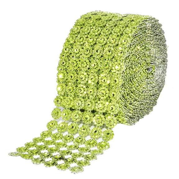 Craft and party Diamond Flower Shape Mesh Wrap Roll Faux Rhinestone Crystal Ribbon 4" x 10 yards (30 ft)