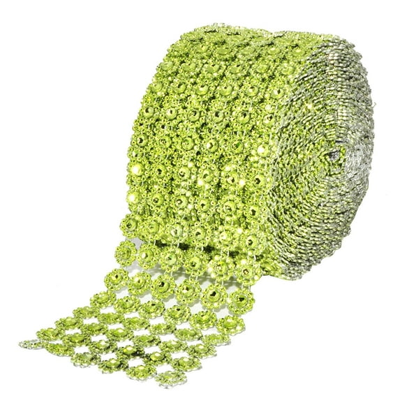 Craft and party Diamond Flower Shape Mesh Wrap Roll Faux Rhinestone Crystal Ribbon 4" x 10 yards (30 ft)