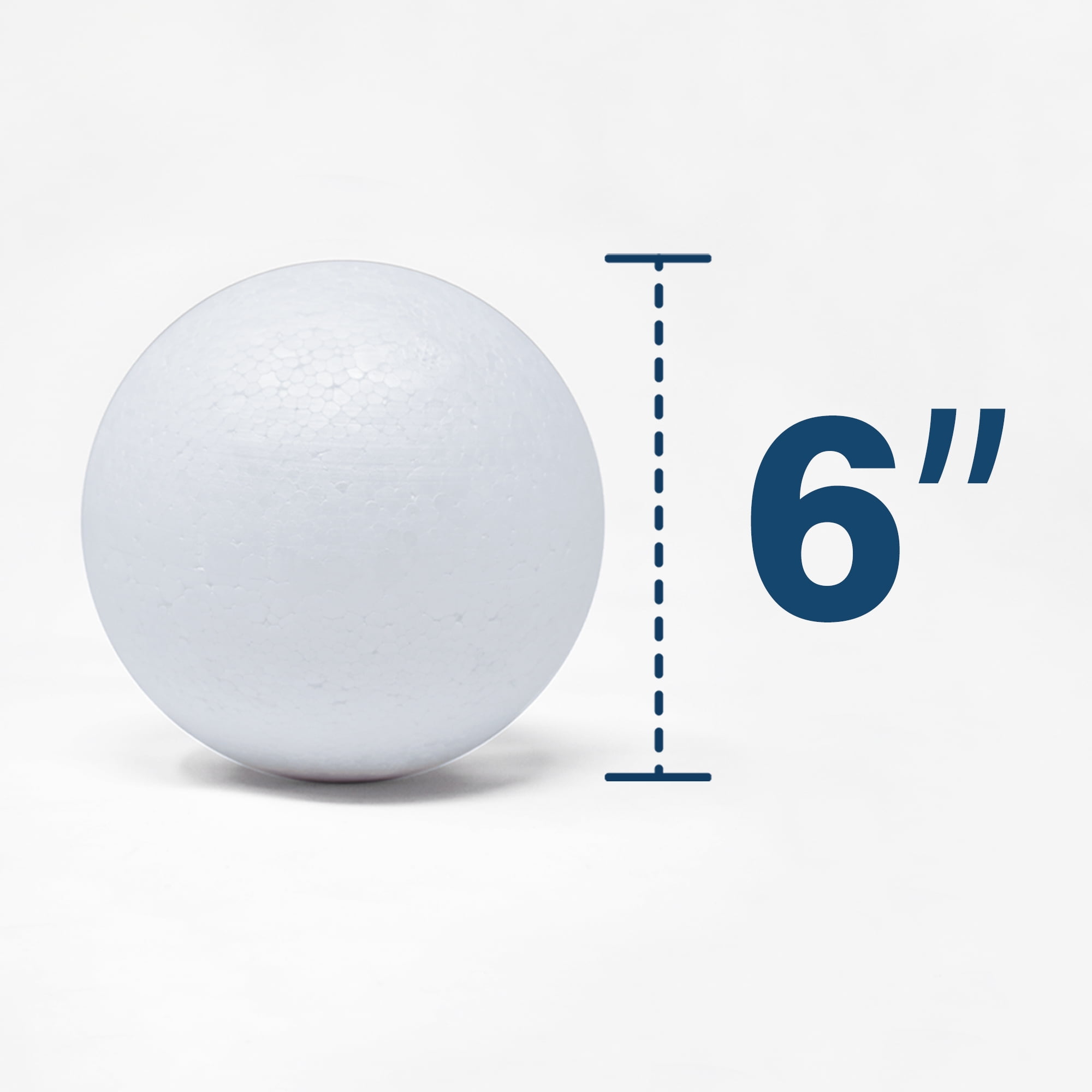 Styrofoam Balls, 6 Inch, 6 Per Pack