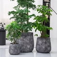 thumbnail image 1 of Craft flowerpots 18"+13"+19" Dia Round Concrete Planter Set of 3 Large Outdoor/Indoor Planter Pots Containers with Drainage Holes and Rubber Plug for Home Garden (Dark Gray, Large), 1 of 8