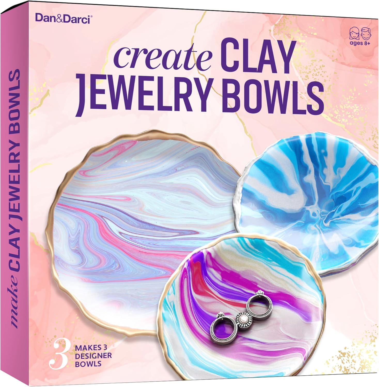 Craft 'n Clay - Jewelry Dish Making Kit for Kids Ages 8-14 Year Old - Best DIY Arts & Crafts Kits - Christmas Gifts - Creative Toys for Preteen & Teenagers - Girl Birthday Gift Ideas