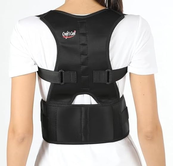 Craft's Care Posture Corrector Magnetic - Back Brace Shoulder Belt, Lower and Upper Back Pain Relief, Adult, Kids 22-28 inch