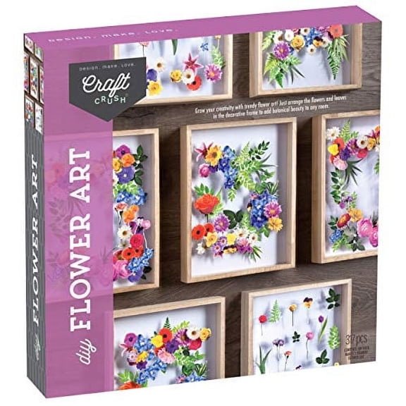 Craft-tastic - Design Your Own Flower Art Canvas - Craft Kit - Arrange Paper Flowers & Pre-Cut Designs to Create Personalized Art