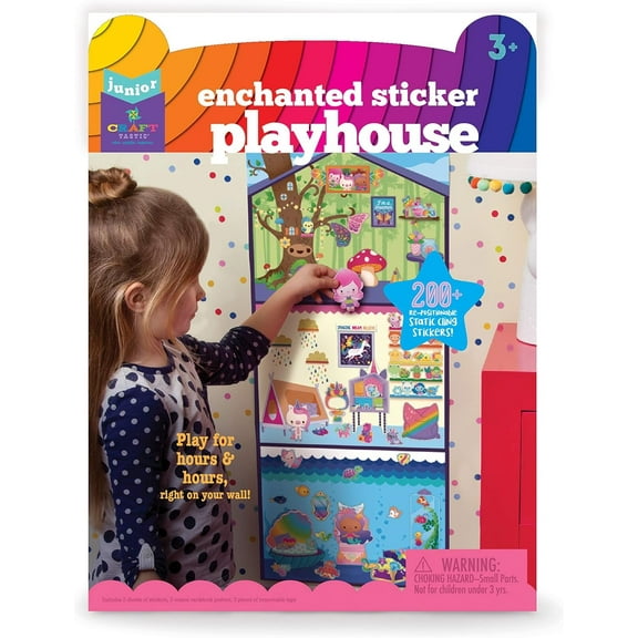 Craft-tastic Enchanted Sticker Playhouse Wall-Sized Sticker Fun Repositionable Stickers for Ages 3+