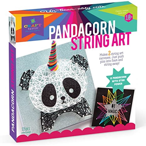 Craft-tastic DIY String Art Craft Kit for Kids Everything Included for 2 Fun Arts & Crafts Projects Pandacorn Series