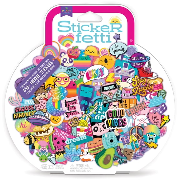 Craft-tastic Stickerfetti - Cute and trendy VSCO stickers for kids and teens - Ages 6+