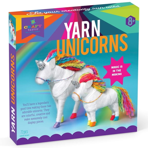 Craft-tastic - Yarn Unicorns Kit - Craft Kit Makes 2 Yarn-Wrapped Unicorns