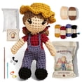 thumbnail image 1 of CraftBud Beginner Crochet Kit, Amigurumi Stuffed Animal Kit with Step-by-Step Video Tutorials, Arts & Crafts for Kids and Adults, Dottie The Farmer, 1 of 8