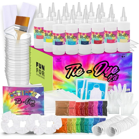 CraftBud DIY Tie Dye Kit for Kids, Adults, Large Groups 18 Colors