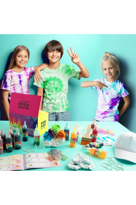 Short Sleeve and Round Neck Tie Dye Cotton T-Shirt (Children's)