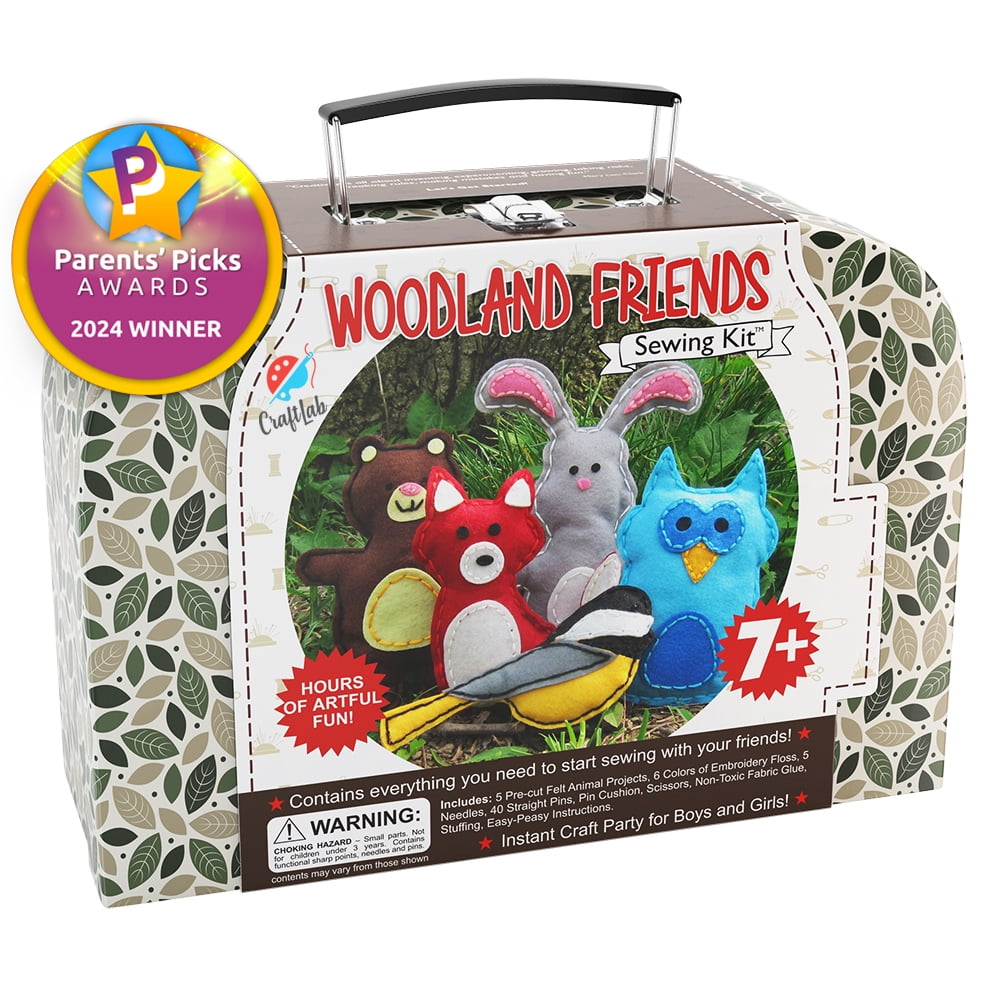 Woodland Friends Kids Sewing Kit with Carry Case