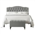 thumbnail image 1 of CraftPorch  2 Piece Bedroom Bench Set Transitional Button Tufted Bed Light Grey - King, 1 of 5